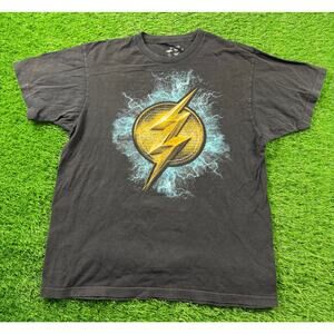 The Flash DC Comics Justice League Movie T-Shirt Men's L Large Black Blue Tee